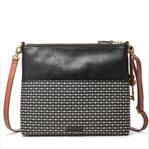 Fossil Fiona Crossbody Key Striped Purse